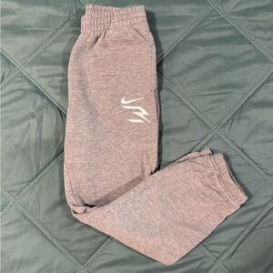 Nike Kids Gray Joggers with White Logo 3 Brand